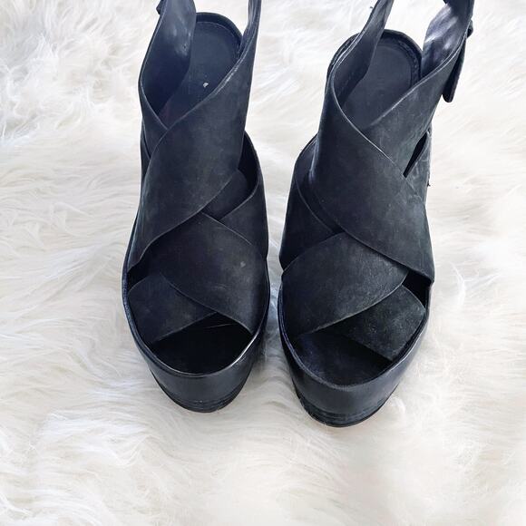 Rag & Bone Black Suede Sloane Platform Sandal - Picture 4 of 10